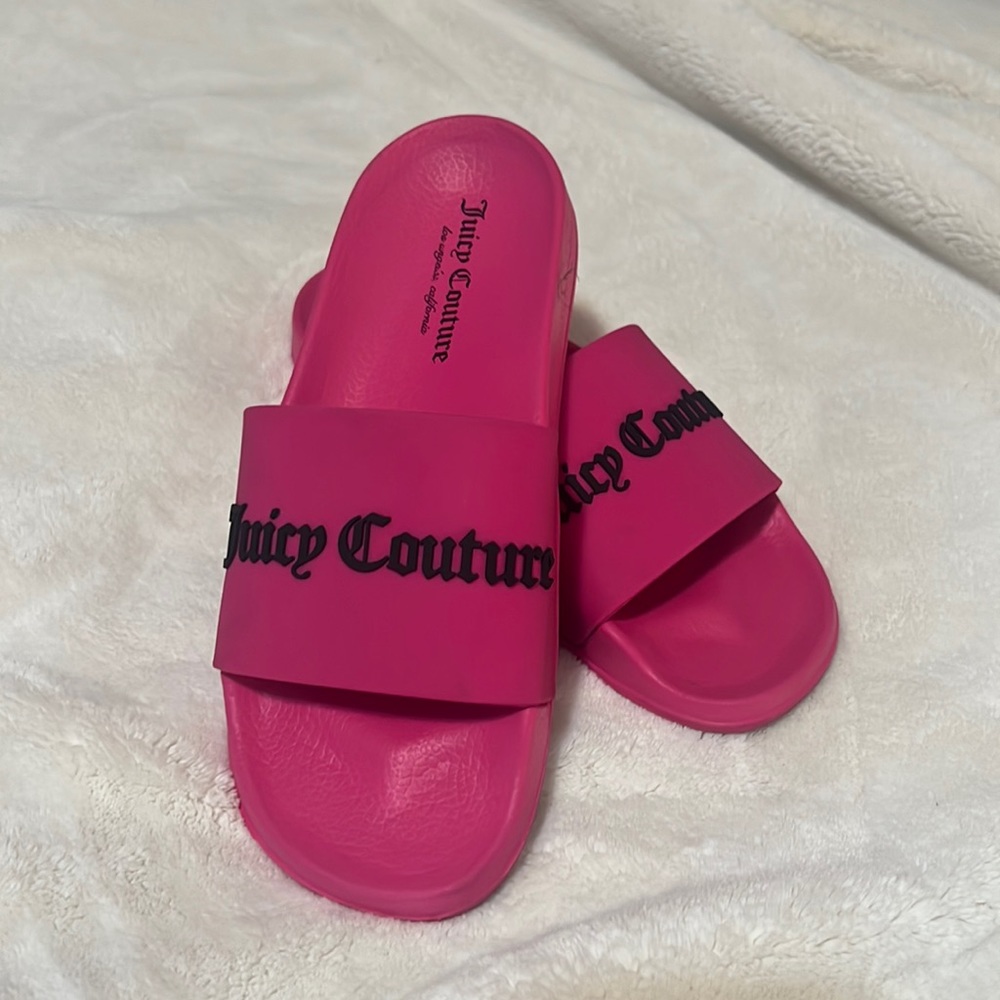 Womens y2k JUICY COUTURE hot pink slides
